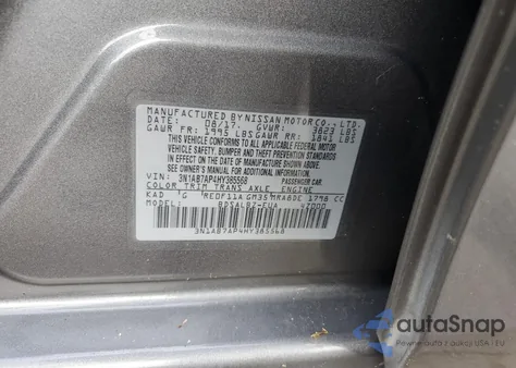 2017 Nissan Sentra S from USA, damaged, VIN 3N1AB7AP4HY385568